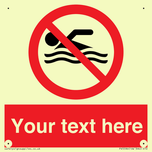 Custom No swimming prohibition Sign
